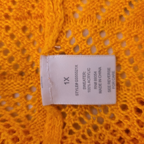 Madison & Hudson V Neck Crochet Maxi Dress Orange Womens Size 1X - Picture 8 of 9